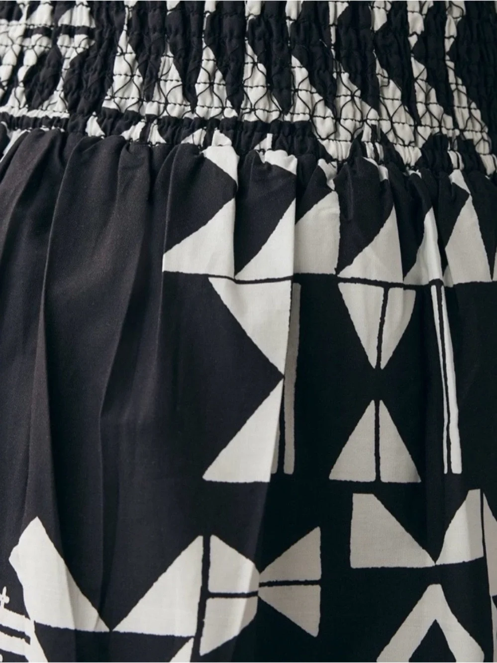 Anthropologie - Black & White Geometric Maxi Skirt - Women's Flowing A-Line - Picture 3 of 6